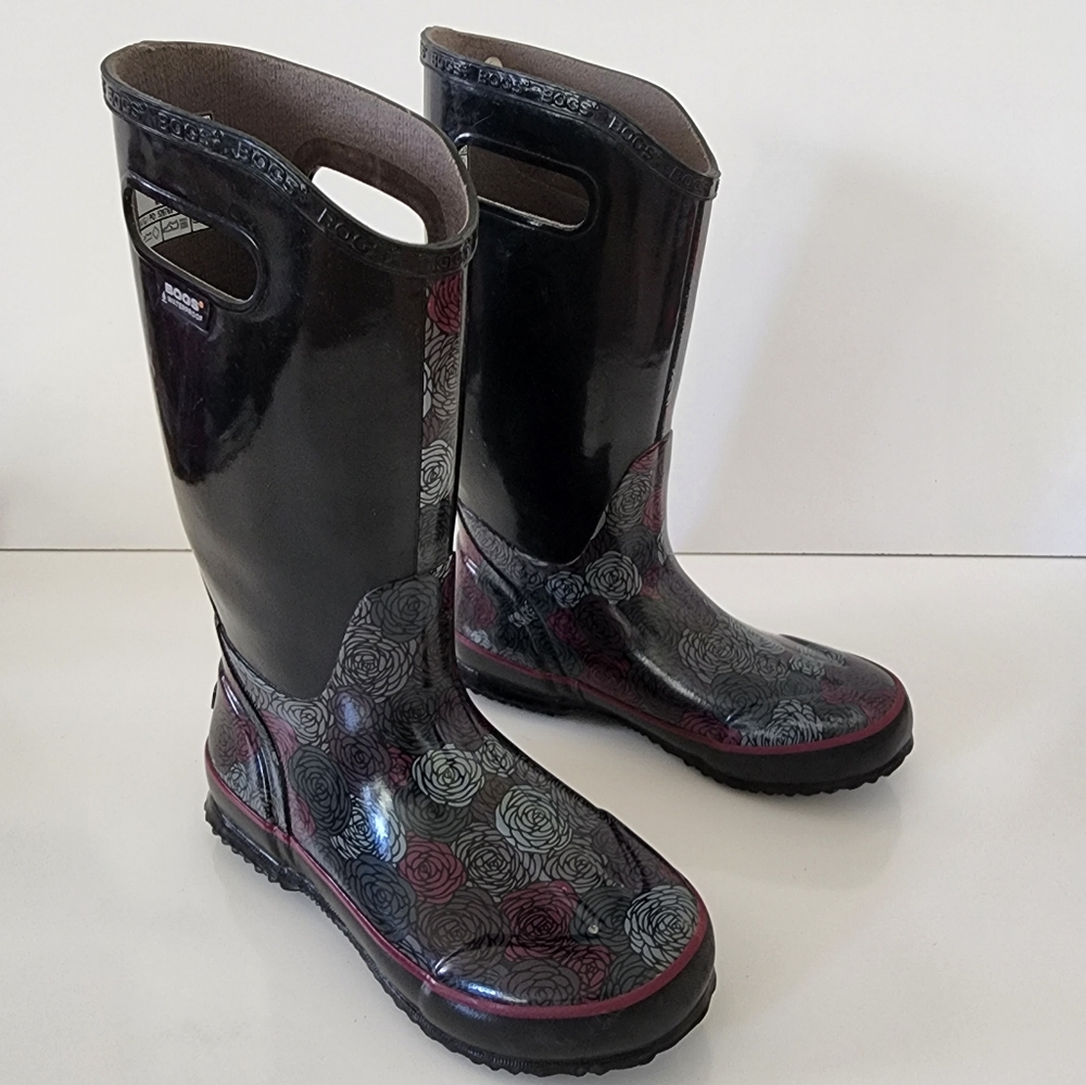 Bogs Womens Rainboot Waterproof Rubber Boots Floral size 6